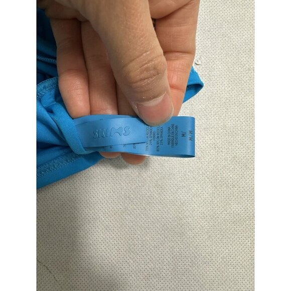 Skims Signature Swim Ruched T Shirt Cropped Keyhole Turquoise Blue M Read - Picture 4 of 9
